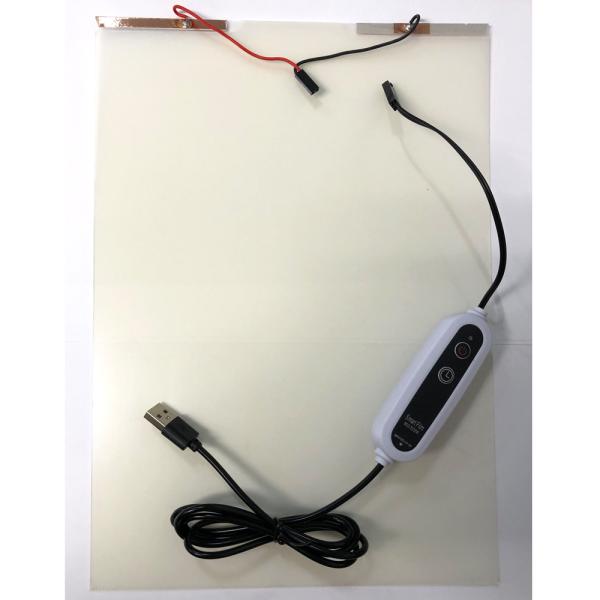 PDLC 調光フィルム A4サイズ スマートフィルム USB スイッチ付 電動 透明 白濁 切り替え...