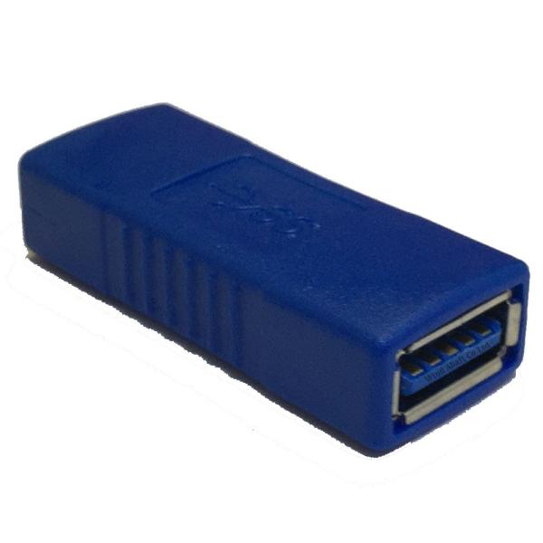 USB3.0 Type-A メス/メス 中継アダプタ　USB3.0延長アダプタ　金メッキコネクタ採用...