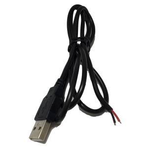 USB 電源 加工用 2芯ケーブル 黒 100cm AWG 22 電源専用 2ワイヤ USBケーブル...