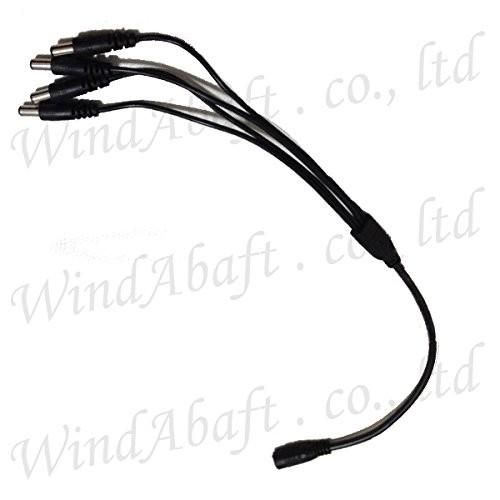 DC電源 4分岐ケーブル 外径5.5mm 内径2.1mm 防犯カメラの電源ケーブル 廉価版　電子工作...