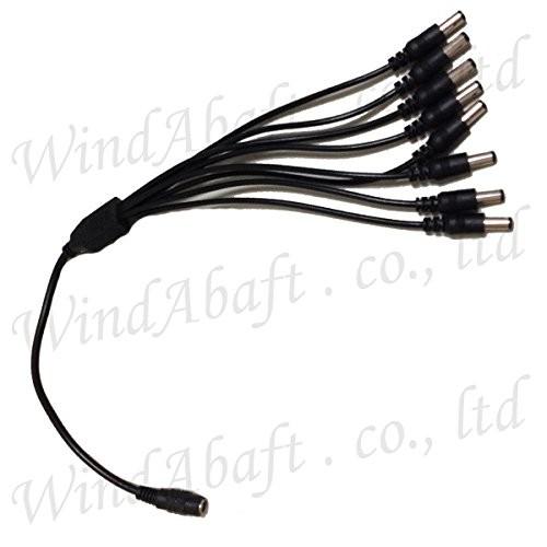 DC電源 8分岐ケーブル 外径5.5mm 内径2.1mm 防犯カメラの電源ケーブル　電子工作にもおす...