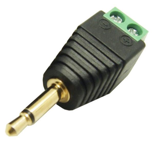 3.5mm モノラル ミニプラグ 変換 2極 オス 端子台 金メッキ端子 モノラル変換コネクタ オー...