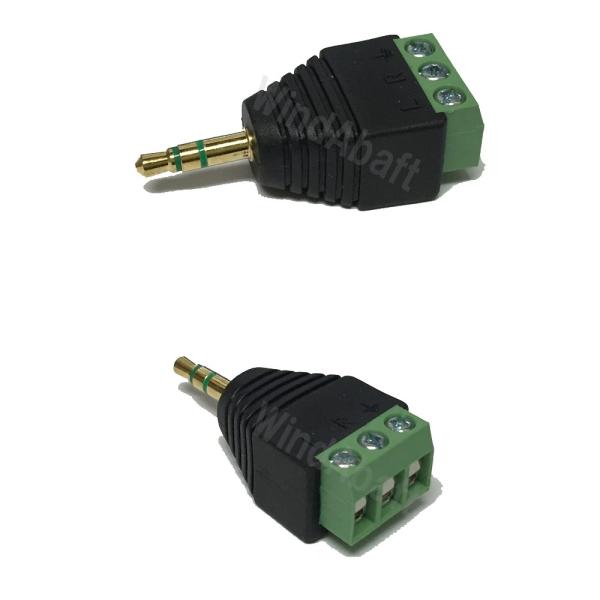 3.5mmステレオミニプラグ 変換 3極 オス 端子台 金メッキ端子 ステレオ変換コネクタ　オーディ...