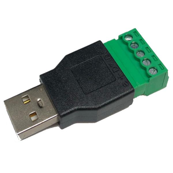 USB  端子台 タイプA オス 5.08mm 5ピン ネジ式端子台 typeA オス PCなどのU...