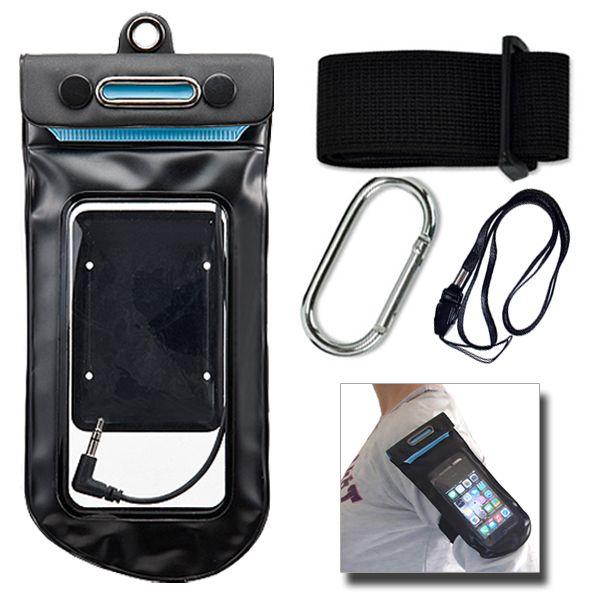 防水ケース ランニング に便利な アームバンド カラビナ ストラップ 付 防水バッグ 防水カバー ケ...