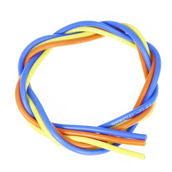 シリコン銀コードセット・14G[ゲージ](青黄橙 各60cm)[3221]