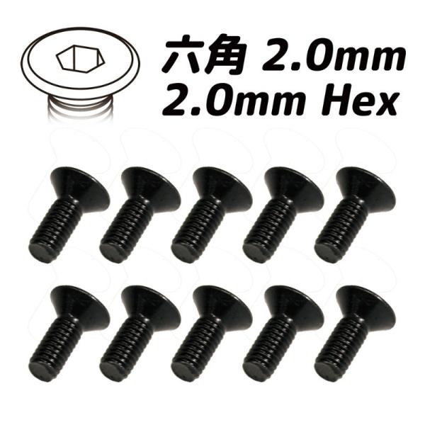 スチール・フラットヘッドスクリュー(6角) 3x8 10本入[SFS-308]