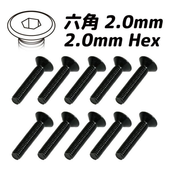 スチール・フラットヘッドスクリュー(6角) 3x14 10本入[SFS-314]