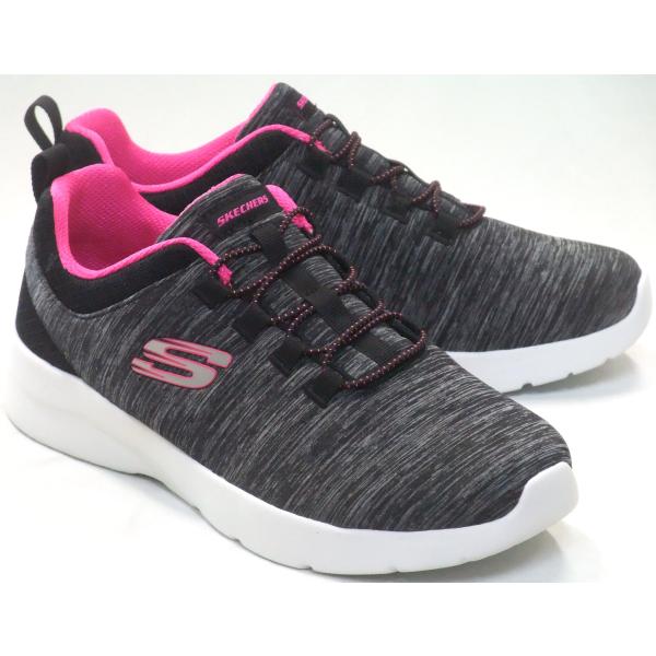 SKECHERS DYNAMIGHT 2.0 IN A FLASH ブラック/ホットピンク レディー...