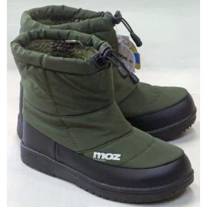 MOZ モズ MZ-7000 防水 防寒 防滑 ウインターショートブーツ カーキ レディース 3E スノー カジュアルブーツ ダウン調 雪国仕様 エルク スウェーデン