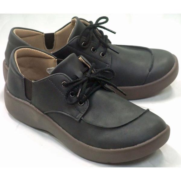 パンジー ハーツ PS-1521 オブリーク カジュアルシューズ ブラック レディース 幅広4E サ...