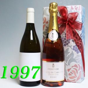 1997年 赤 ワイン と ロゼ シャンパン 750ml 2本セット 無料ギフト包装