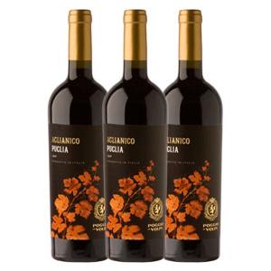 アリアニコ 750ml 3本セット ポッジョ レ ヴォルピ イタリア プーリア州産 赤 ワイン フル...
