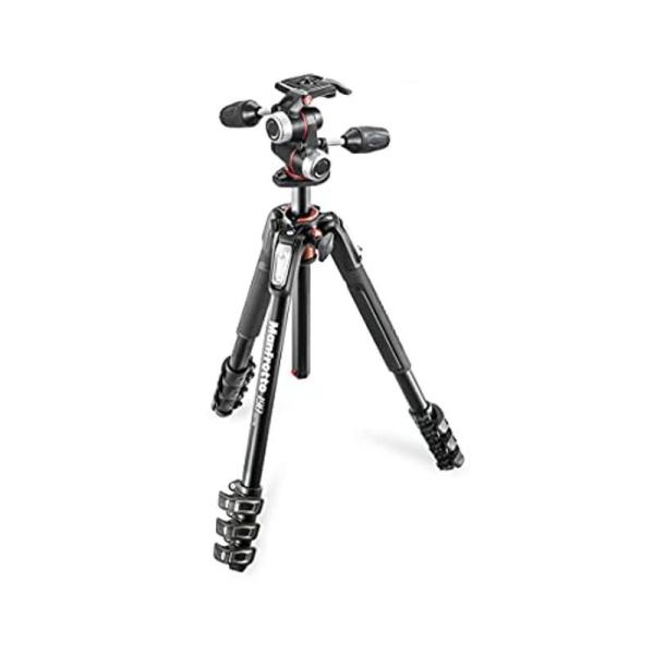 Manfrotto プロ三脚 190シリーズ アルミ 4段 + RC2付3Way雲台キット MK19...