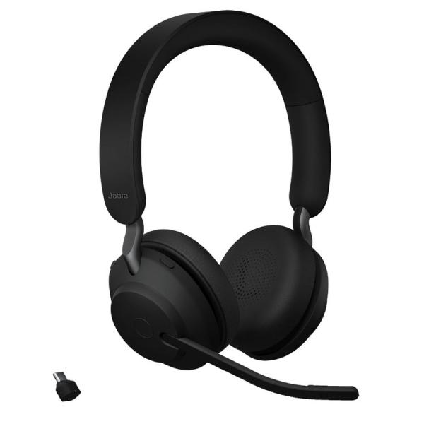 Jabra Evolve2 65 UC ワイヤレスヘッドホン Link380c付き ステレオ ブラッ...