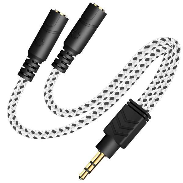 DUKABEL ヘッドフォンスプリッター ニット3.5mm オーディオスプリッター TRS 3極 A...