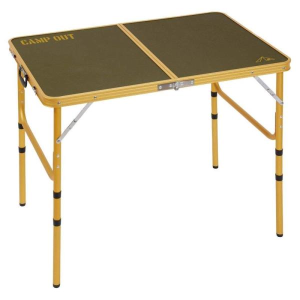アウトドアテーブル テーブル アルミフォーウェイテーブル 高さ4段階調節可能 2?4人用 オリーブ×...