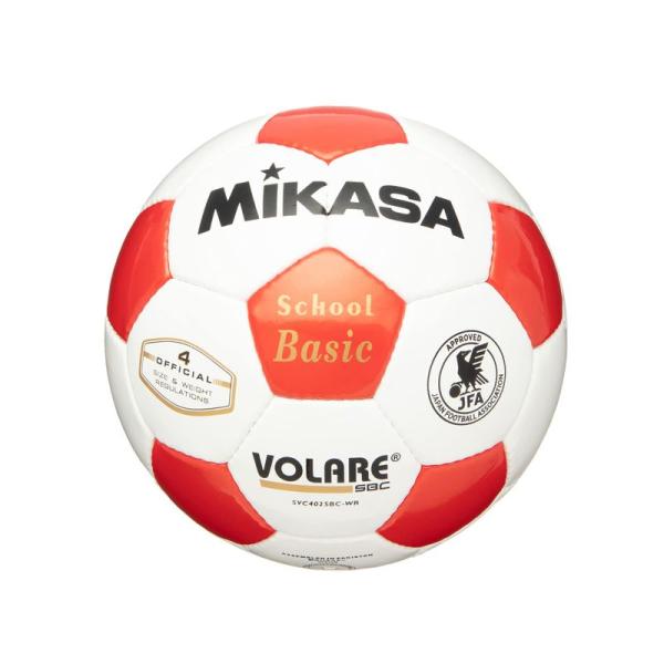 ミカサ(MIKASA) サッカーボール 4号 日本サッカー協会 検定球 (小学生用) ホワイト/レッ...