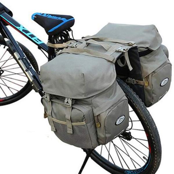 自転車用リアバッグ/自転車用サイドバッグ 50L 大容量 防水 自転車用バッグ キャンバス 自転車用...