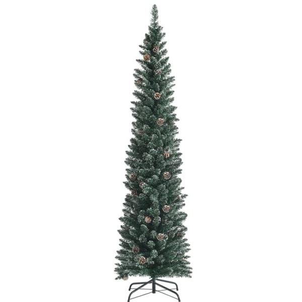 GYMAX クリスマスツリー 210cm 351本枝 グリーン 松かさ付き 雪化粧 クリスマス ツリ...