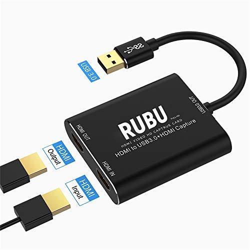 RUBU HDMI キャプチャカード ゲーム キャプチャー ビデオ中継 キャプチャーボードUSB3....