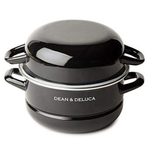 DEAN & DELUCA キャセロール L ブラック (18cm) 両手鍋 フタも浅型鍋として使える ホーロー シリコン蓋付き 直火｜higurashi-shop
