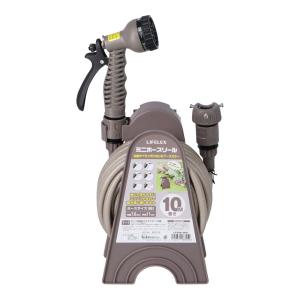 コーナンオリジナル LIFELEX ミニホースリール 10M LFX09-3951／6種類の水流 広拡散 拡散 シャワー ストレート キリ 整流 ライフレックス