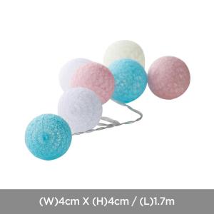 roomnhome(ルームアンドホーム) デザイン小物 コーラル S 4×4cm 線の長さ:1.7m ライト LED コットンボール 電池式 10個