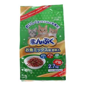 コーナンオリジナル LIFELEX まんぷくドライお魚 ミックス味・野菜入 2.7kg／猫 キャットフード 餌 総合栄養食 ライフレックス｜hihshop