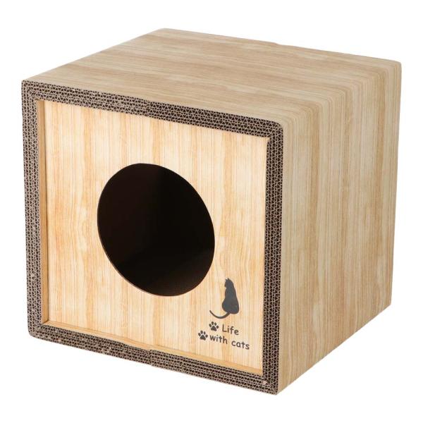 コーナンオリジナル LIFELEX にゃんボールハウス LBR KTS12-3043／組立簡単 猫 ...