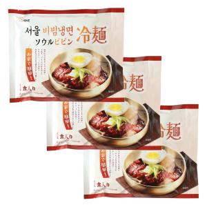 【シャイントレーディング】ソウルビビン冷麺 200g(麺 140g、ソース 60g)×3 / 簡単 便利 冷麺 韓国冷麺 麺 ソウルビビン冷麺