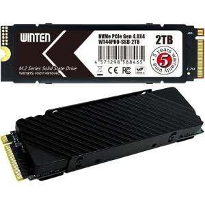 WINTEN 内蔵 SSD 2TB NVMe M.2 2280 PCIe Gen 4.0×4 ヒートシンク搭載 PS5動作確認済み (最大読取 7000MB/s 最大書込 6500MB/s) 5年の商品画像