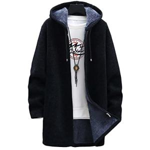 メンズ 裏起毛 フード コート ロング パーカー ベンチコート アウター 上着 あたたかい カジュアル