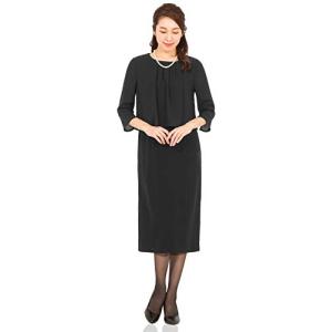 AddRouge ブラックフォーマル ワンピース レディース 前開き 喪服 礼服 シフォン 大きいサイズ 17号ABR ブラック
