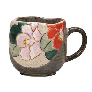 九谷焼いわたや 九谷焼マグカップ 紅白椿 K7-854