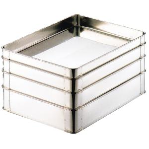 18-8ステンレス 浅型角バット 4枚取(575×367×H60) 業務用バット|調理