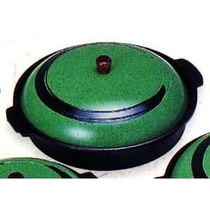 アルミ　丸陶板（ありそ）木製ツマミ　特深型　品番：20222　陶板焼き皿に　代引不可商品です。｜hikari-chyubo