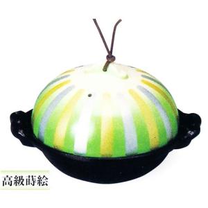 アルミ　ダルマ鍋（グリーン金銀十草）小　品番：31460　代引不可商品です。｜hikari-chyubo