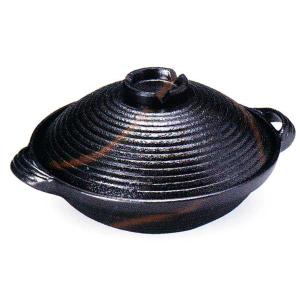 トナミ　アルミ製　電磁用（IH対応）手造り楽鍋（黒柿釉）30cm　品番：35357　代引不可商品です。｜hikari-chyubo