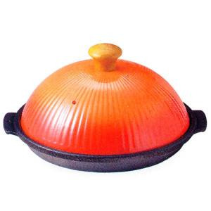 トナミ　アルミ製　電磁用（IH対応）ドーム型蒸鍋（オレンジ）Ф19　品番：35320　代引不可商品です。｜hikari-chyubo