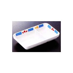 スリーラインメラミン食器（彩）主菜皿・副菜皿　角皿（監染）サイズ：181×113×35mm品番：M-116EA