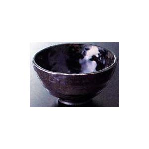 スリーラインメラミン食器 黒釉　飯碗118×62mm 容量：約320cc 品番：M-489KYU｜hikari-chyubo