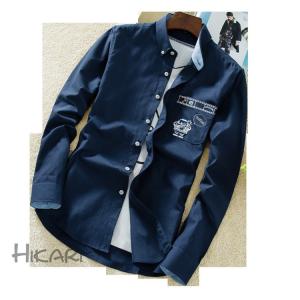 カジュアルシャツ 長袖シャツ ボタンダウンシャツ メンズシャ...