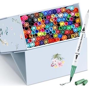 マーカーペン 水性 100色 Ohuhu アートマーカー 筆タイプ