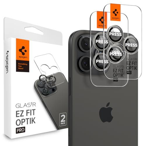 Spigen iPhone 16 Pro/Pro Max カメラ保護フィルム 9H硬度強化ガラス ブ...