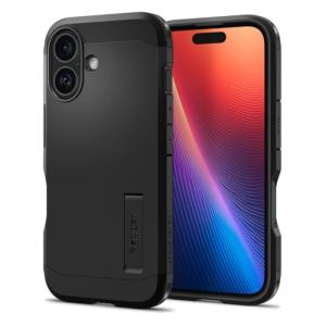 Spigen iPhone 16 ケース 耐衝撃 マット 2重構造 米軍MIL規格 タフ・アーマー（AI） ACS08386 (ブラック)｜hikari-net