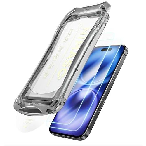 NIMASO ガラスフィルム iPhone 16 / iPhone 15 用 強化ガラス 自動除塵 ...