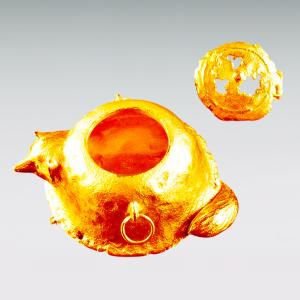 文福茶釜 香炉|純金製 造幣局ホールマーク刻印...の詳細画像2