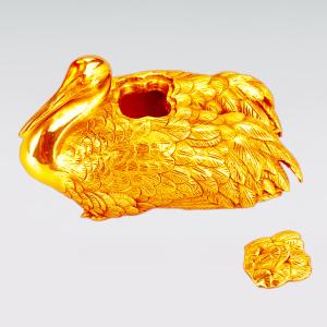 鶴 香炉|純金製 造幣局ホールマーク刻印品|津...の詳細画像2