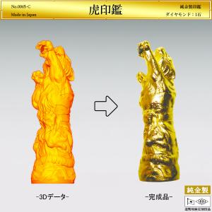 寅 虎印鑑 Cタイプ｜純金製 造幣局ホールマーク刻印品・ダイヤモンド1石